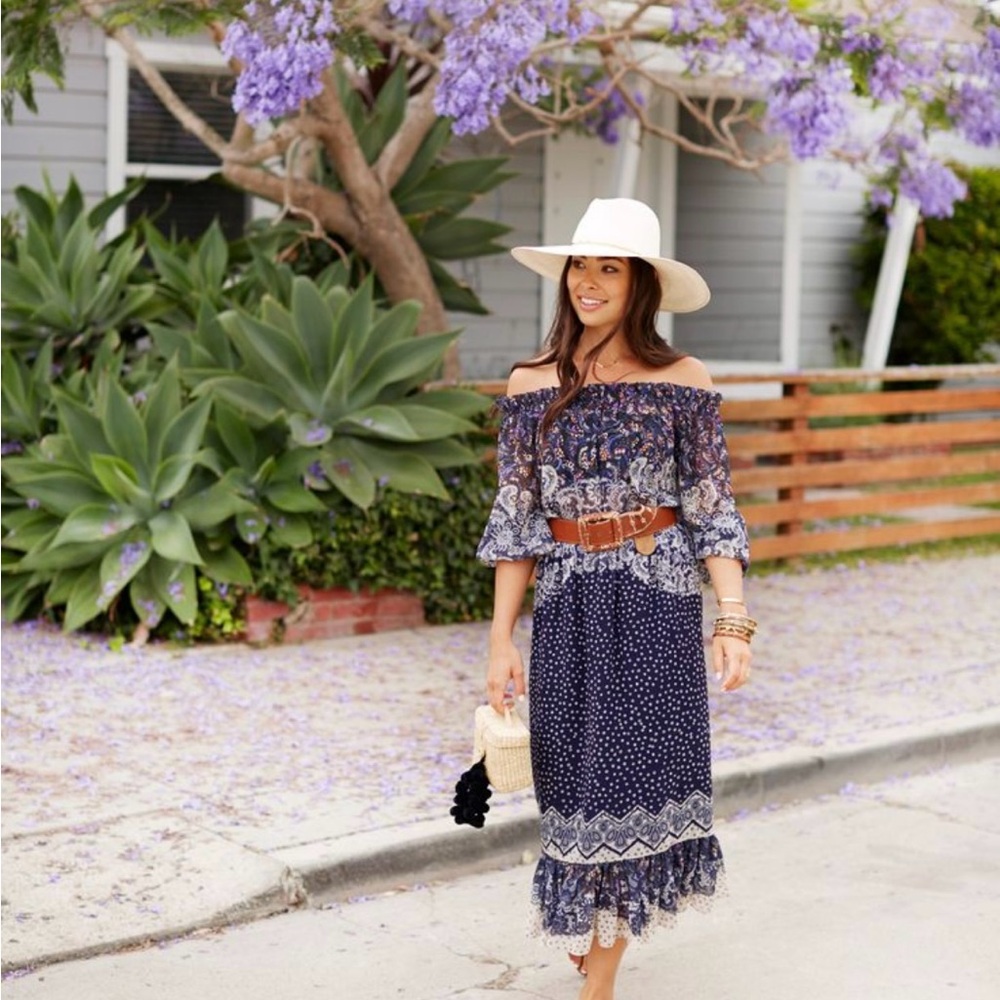 GORGEOUS! Elegant Blue Off-Shoulder Dress! Size 2, SALONI